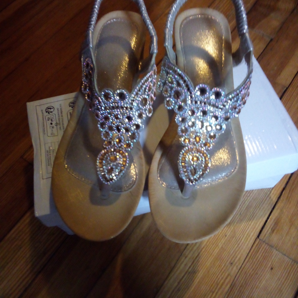 Embellished Sandals with Rhinestones
